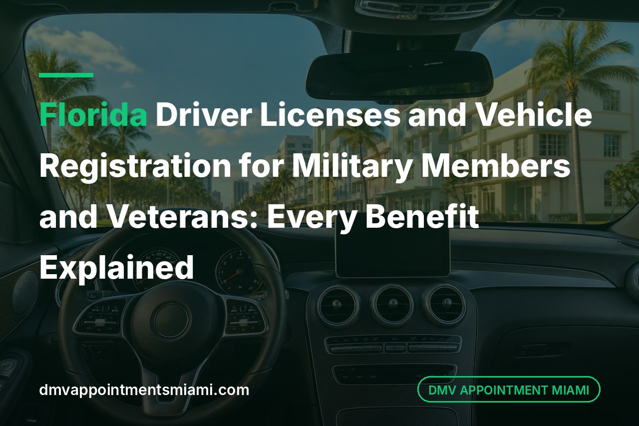 Florida Driver Licenses and Vehicle Registration for Military Members and Veterans: Every Benefit Explained