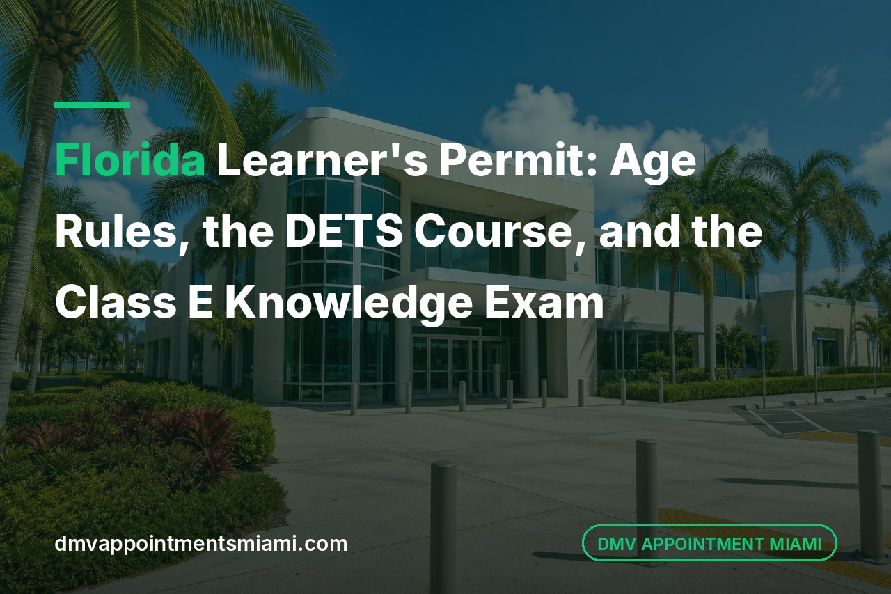 Florida Learner's Permit: Age Rules, the DETS Course, and the Class E Knowledge Exam